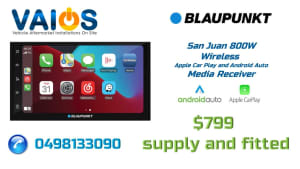 Blaupunkt Sun Juan 800 Wireless Car Play $799 Supply & Fitted