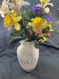 Vintage Milky White Glass Flower Vase