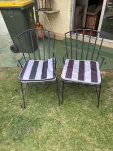 Heavy iron outside chairs