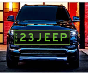 Number plate for your new 2023 Jeep