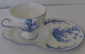 Vintage fine bone china blue & white set