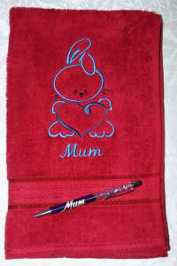 Gorgeous Rabbit Hand Towel and Crystal Pen