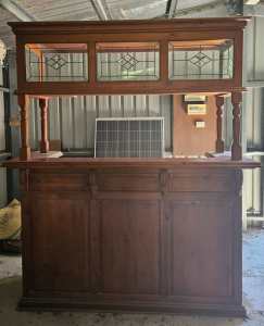 Timber Drinking Bar with lead lighting top