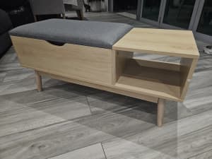 Bench with side table and storage