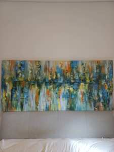 Oil painting on wooden frame (200cms x 90cms)