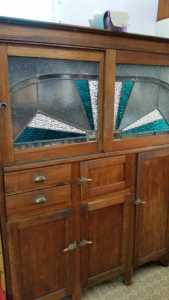 1930 ART DECO Kitchenette BLUE & SILVER Leadlights FREE PERTH DELIVERY
