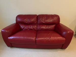 Italian red leather lounge