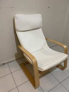 IKEA POÄNG armchair arm chair rocking birch veneer Decor Beige Cream