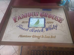 Framed large Famous Grouse Whisky Mirror