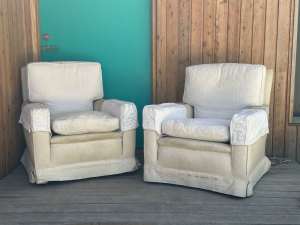 Free, buyer collects. Pair of Thompson & Windley Armchairs.