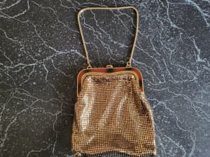 Vintage 1970s Gold Glomesh Evening Bag/ Purse Original Box