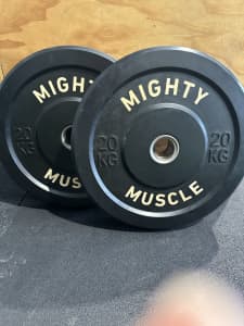 Olympic Bumper Plates - 20kg Mighty Muscle