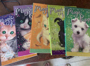 Magic Kitten Books x 4 Magic puppy x1