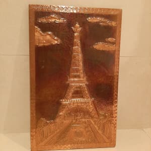 Copper artwork of Eiffel Tower, Paris.