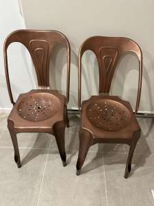 Metal industrial dining chairs