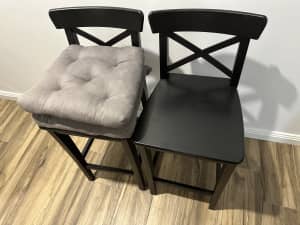 IKEA INGOLF 2 bar chairs & 2 cushions