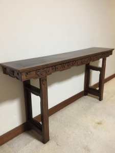 Solid Chinese black wood console table