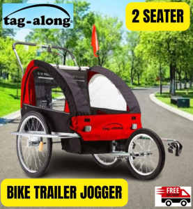 Kids Bike Trailer Pram Stroller Jogger Red (Brand New)