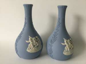 WEDGEWOOD PAIR OF BUD VASES POTTERY ITEMS #19 & #20 IN THE COLLECTION