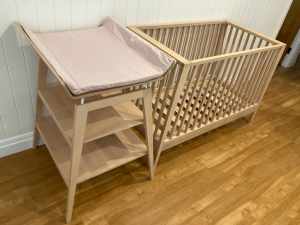 Cot and change table