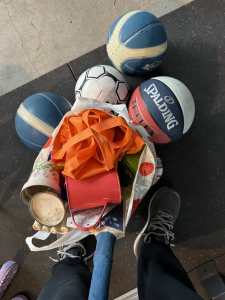 Free sports equipment and balls