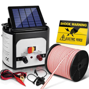 Giantz 8km Solar Electric Fence Energiser Charger with 400M Tape ...