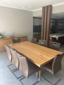 Marri 8 seat dining table and 8 chairs
