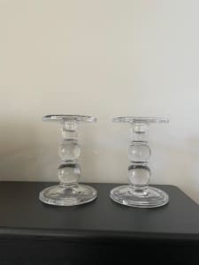 2 x Dusk Glass Candle Holders