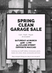 Multiple apartments joining in for one big garage sale - 54 acland st