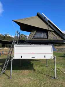 Slide on Camper with Roof Top Tent and Awning