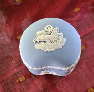 Vintage Wedgewood Blue Jasperware Trinket Box