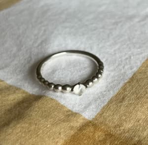 genuine pandora milky white april beaded birthstone ring 60