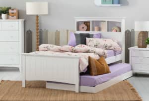 Amart Copeland King Single Bed and matching trundle with mattresses