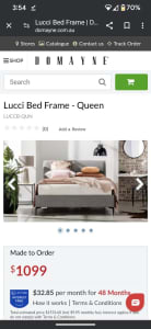 Domayne Lucci Bed frame - queen