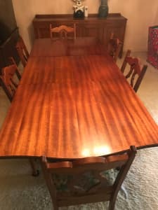 Vintage Dining Table 6 Chairs