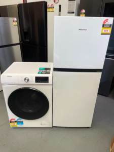 Hisense 205 litres fridge freezer & Hisense 7.5 kgs washing machine in