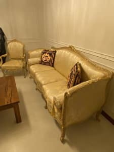 French Style Furniture Golden Sofa Set