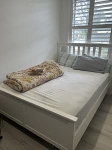 Double white bed frame