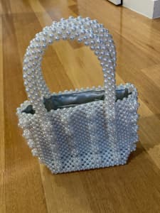 Pearl Beaded Tote Handbag