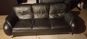 Beautiful Black leather couch 