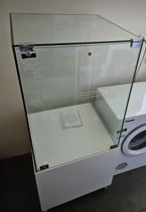 Glass display cabinet on wheels - 3 in total