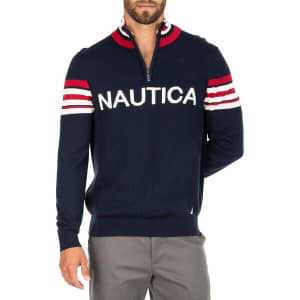 Nautica 1/4 Zip Heritage Sweater Navy Size Small NEW WITH TAGS