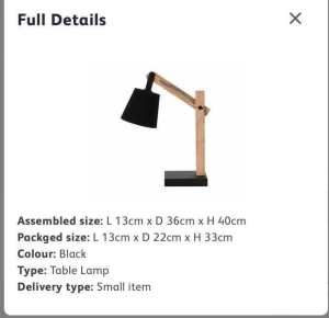 NEW IN BOX Macalister BLACK Table lamp Afterpay available