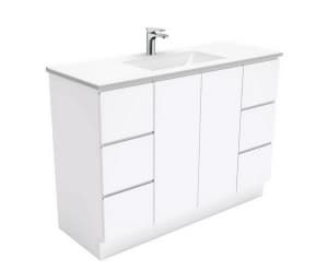 Sorrento 1200mm Bathroom Free Standing White Vanity Ceramic Basin