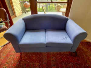 Two person blue sofa