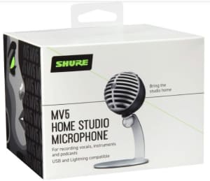 SHURE MV5 Digital Condenser Microphone USB & Lightning Cable, Grey (