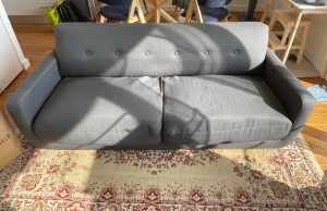 Grey mid century style sofa