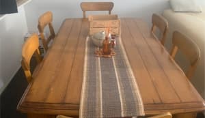 Wooden Dining Table with 6 Chairs