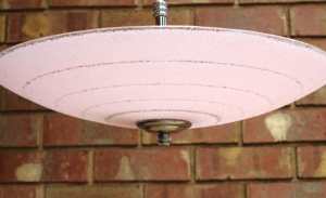 Vintage Retro Round Saucer Pink Shade Pendant Light