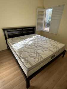 King Bed Frame and Mattress with storage